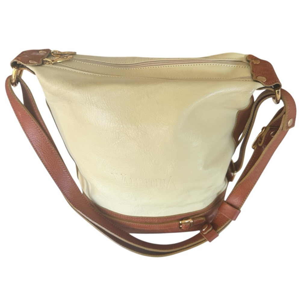 Valentina |Color light Yellow Authentic Italian Purse large dual pocket